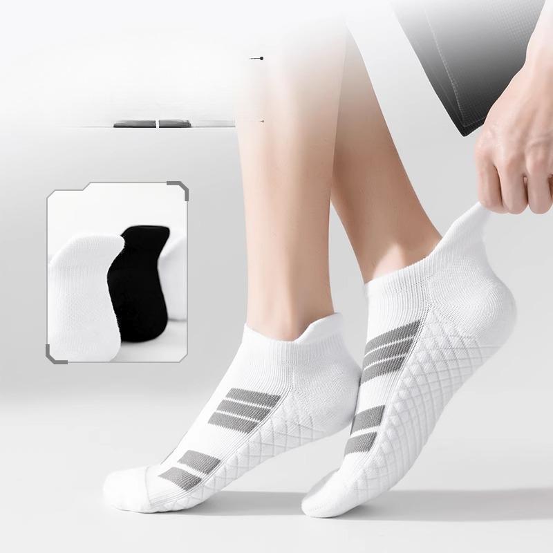 Sports Socks, Men's Short Socks, Summer Style, Outdoor Running and Basketball, Anti-odor and Sweat-absorbing Short Tubes, Boat Socks, Towel Socks