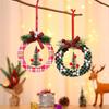 Round Christmas Decoration Square Christmas Wooden Pendant Cute   New Year