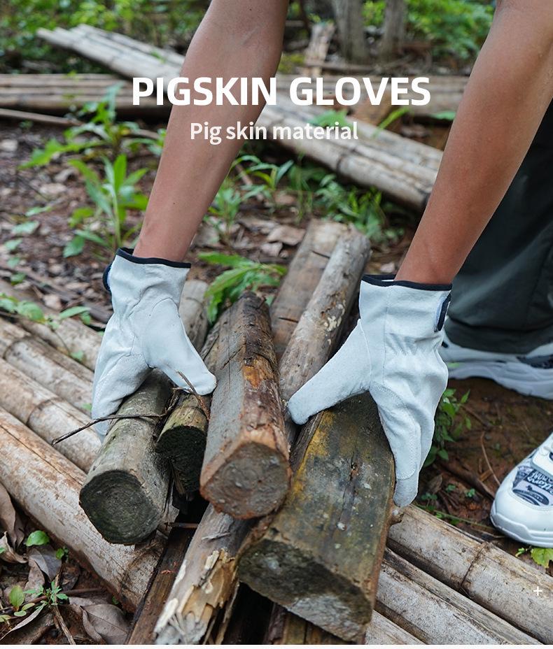 Utomhus Grillhandskar: Nötskinn Värmebeständigt, Skållningsskyddande, Tjockt, Slitstarkt för Camping och Arbetsskydd.