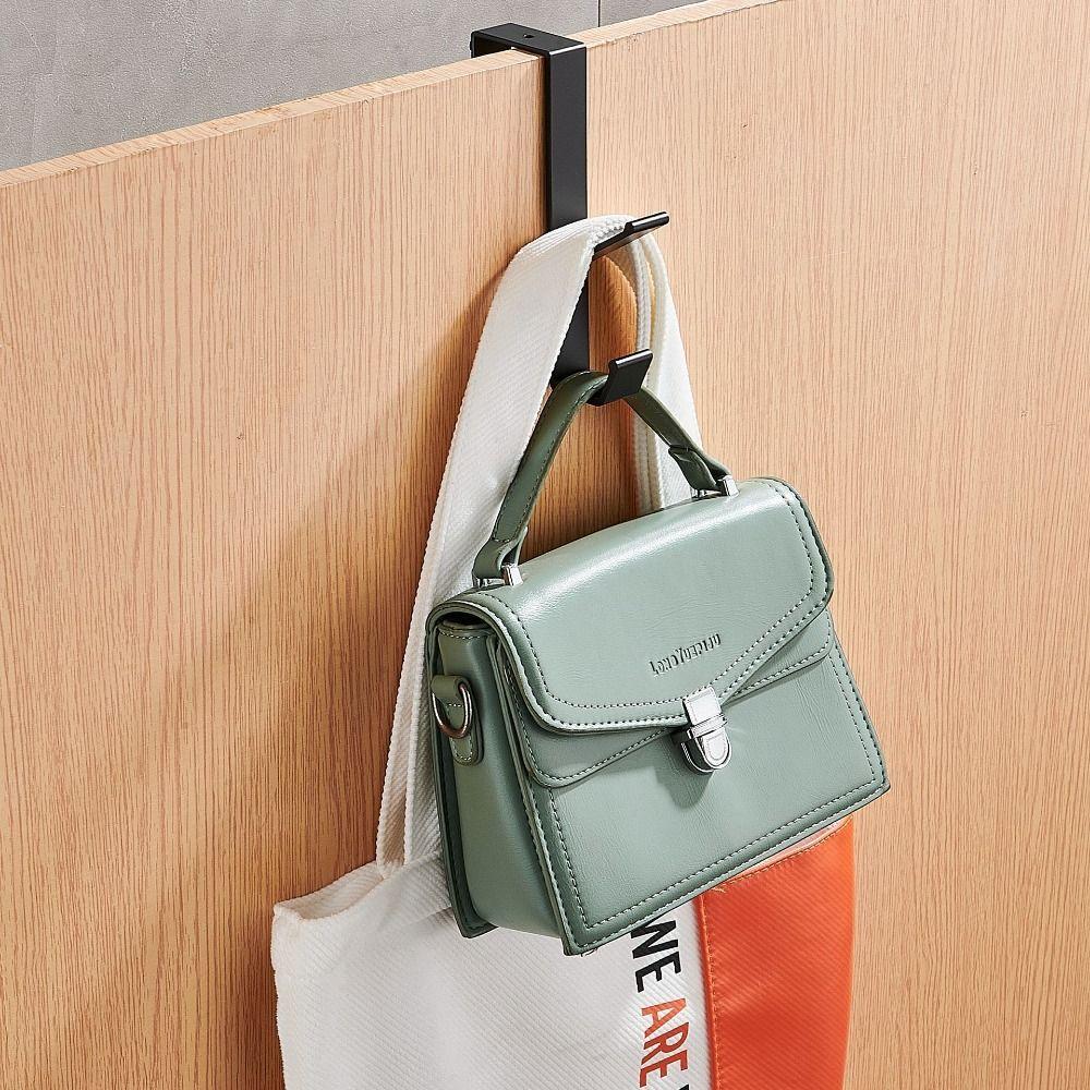 Punch Free Door Back Hook Stainless Steel Clothes Hanger New Door Back Storage Rack