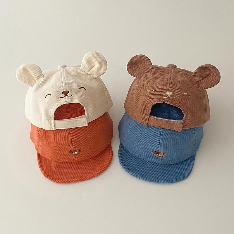 Korean-Style Cartoon Bear Kids' Baseball Cap with Duckbill Sunshade for Spring/Autumn