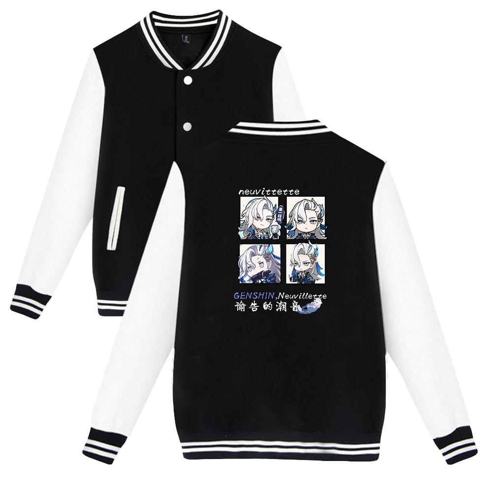 Unisex Fashion Genshin Impact Printed Baseball Sweatshirt Women Men Outdoor Sport Jackets