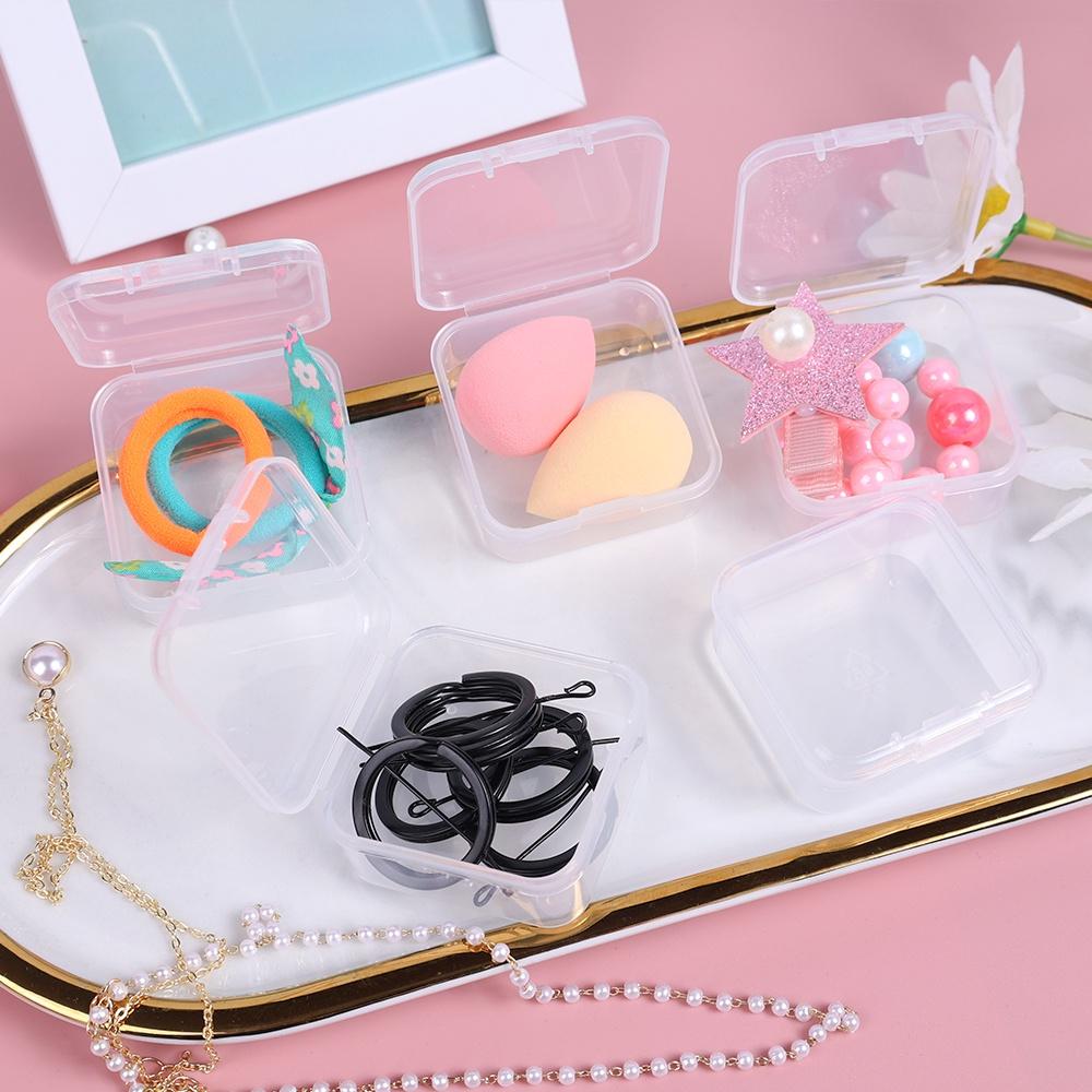 20Pcs Mini Plastic Storage Box Transparent Jewelry Storage Box Container Portable Earring Ring Earplugs Packaging Storage Case