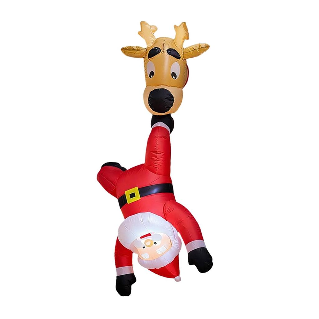 Christmas Inflatable Reindeer Santa 1.8m LED Light Large Outdoor Ornament Weatherproof Figures for Patio Garden Holiday Decor