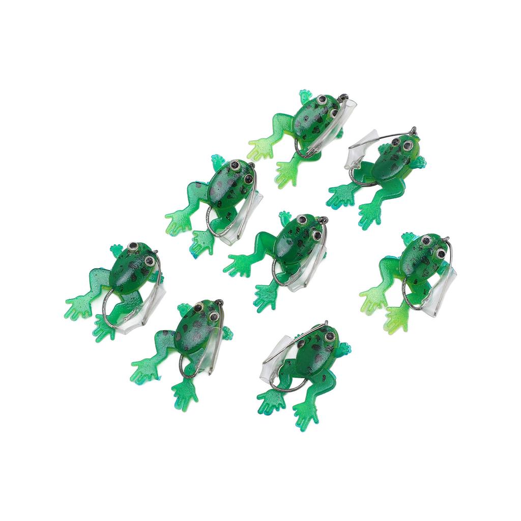 8Pcs Fishing Soft Lures Jump Frog Shape Small Top Water Floating Bait for Freshwater Saltwater Fishing