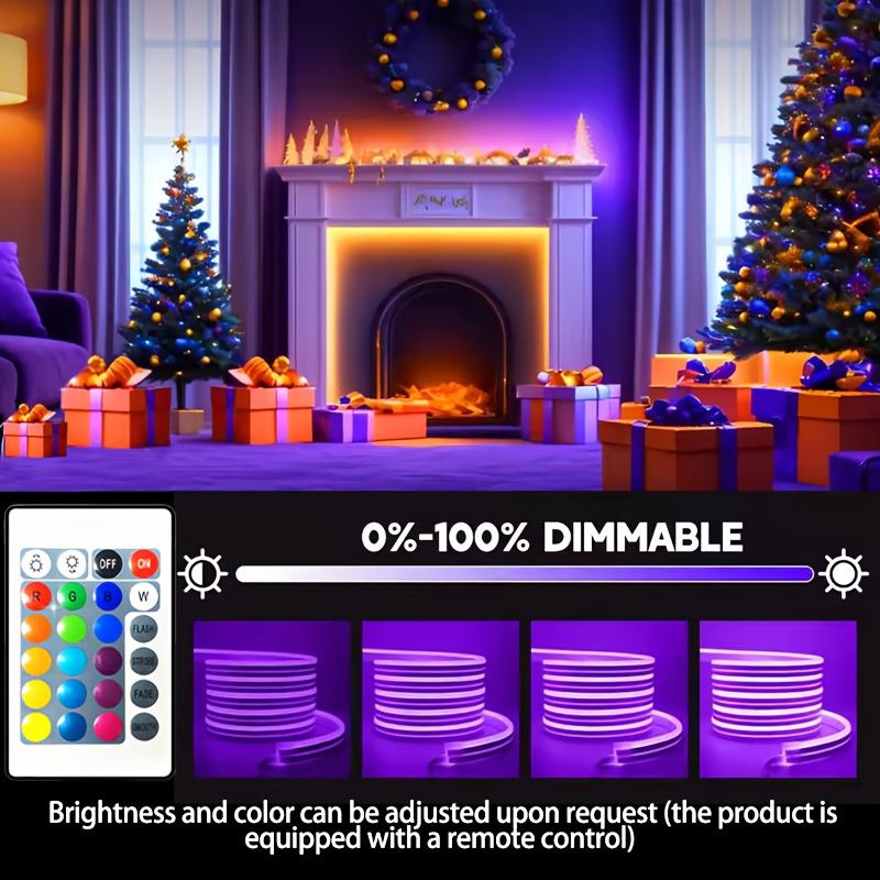 5V USB RGB Neon Strip Light Music Sync Waterproof Flexible LED Rope with 24Key Remote for Room Wall Kitchen Party Decor Lighting