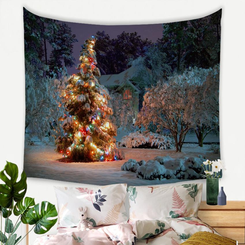 Christmas Tree Tapestry Full of Colorful Balls, Bedroom and Living Room Background Hanging Cloth