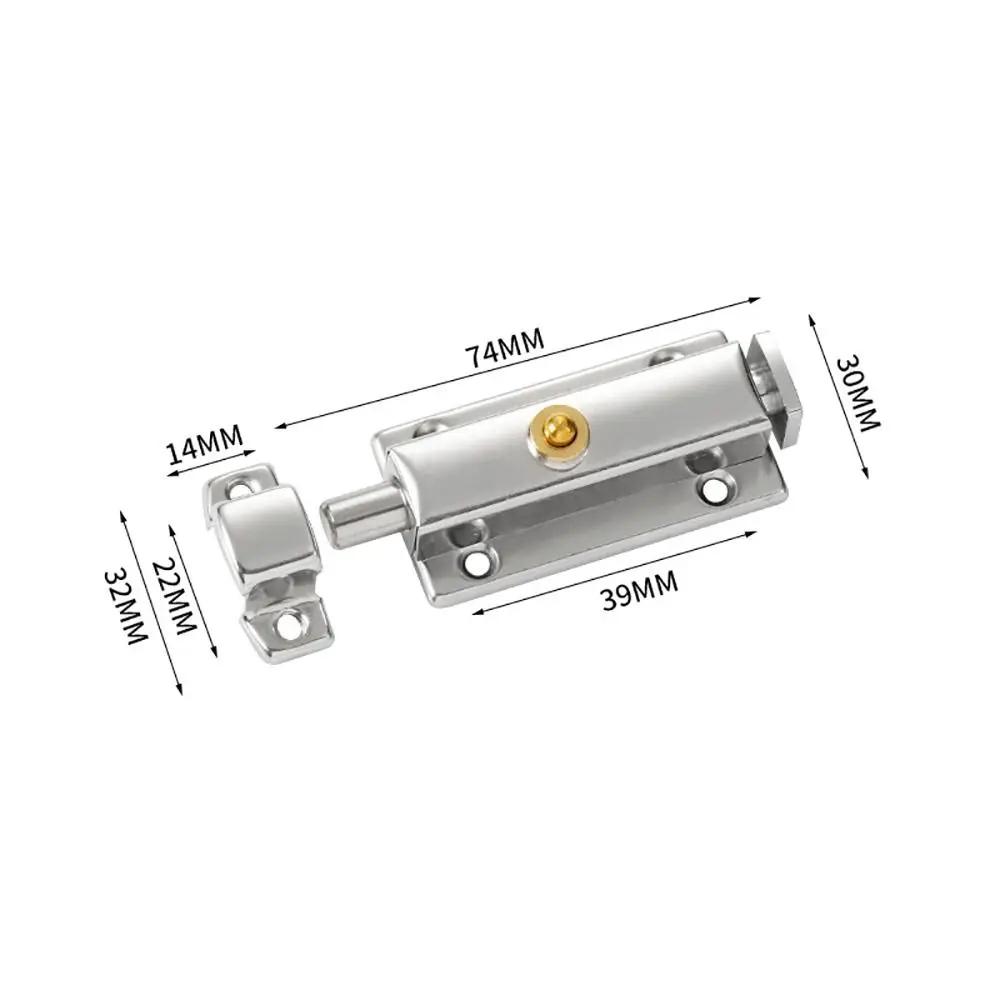 New Stainless Steel Door Lock 3Inch Self-locking Security Bolt Latch Anti-theft Hardware Door Latch Door