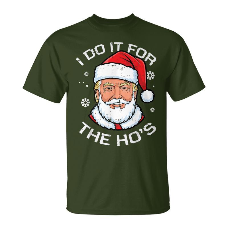Christmas Santa I Did It For Hos Xmas Adult Humor Men T-Shirt