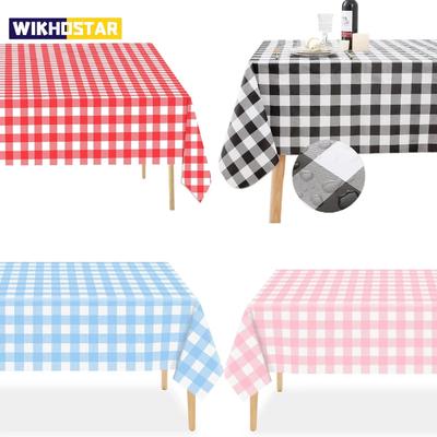 Einweg-Tischdecke Rot Schwarz Kariert Tischdecke Weihnachten Picknick Party Geburtstag Hochzeit Wasserdicht Schreibtischdecke Tischdeko