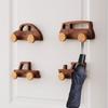 Wall Mounted Wood Car Shaped Hooks Decorative Coat Bag Hook Cartoon Car Wall Hooks  Entrance
