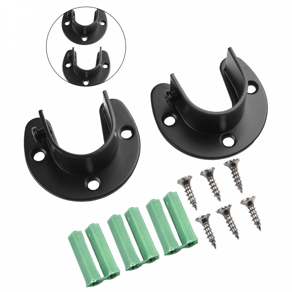 Lever Closet Bracket Hanger Set Stainless Steel Pole