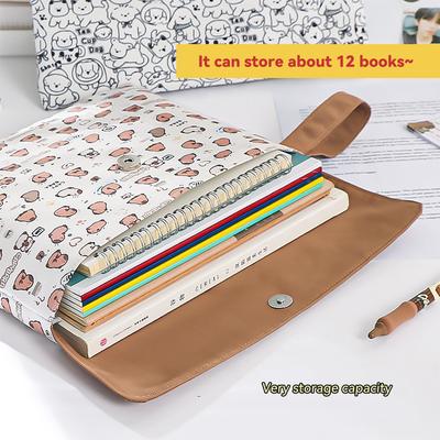 Sac à Fichiers Capybara Sac à Papeterie Étudiant Dessin Animé Haute Apparence Grande Capacité Sac de Rangement à Fermeture Éclair Sac à Fichiers Capybara Étudiant ST