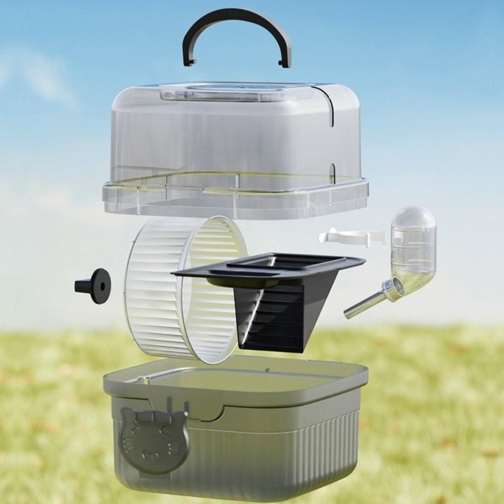 With Handle Hamster Travel Cage Breathable Hamster Habitat New Pet Carrying Box Travel Use