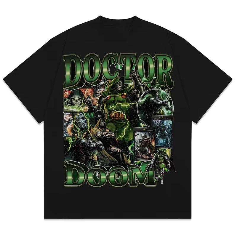 

Футболка с ручной росписью и комикс-принтом Доктор Дум Marvel Летняя Новая Мужская и Женская Большого размера Тренд Свободный Повседневный Топ с коротким рукавом 4XL
