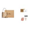 Coach Mollie Bucket Classic Monogram Snap Closure Faux Leather Bucket Bag Women bags Khaki CA582-IMNLJ