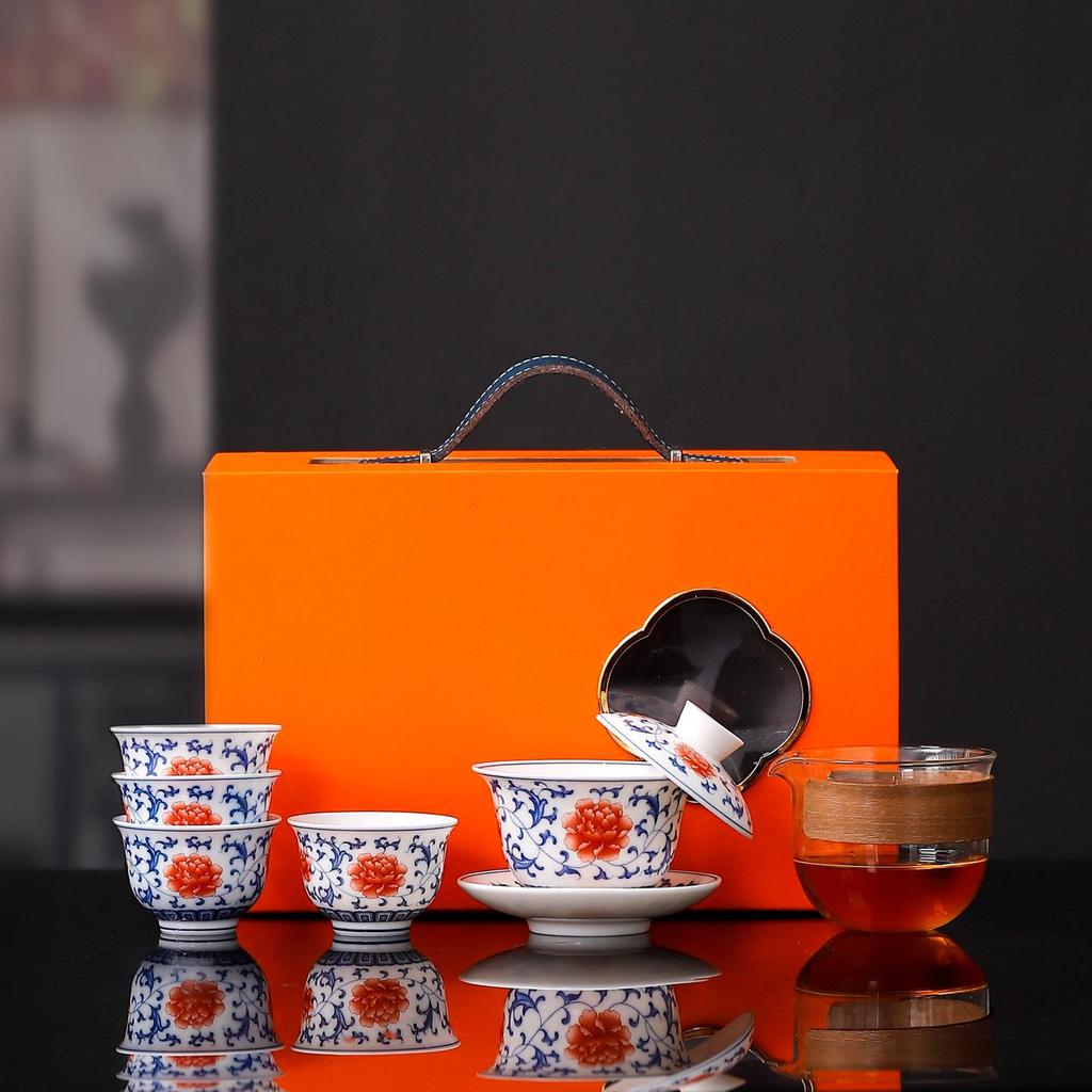 Elegant White Porcelain Gongfu Tea Set: One Pot, Four Cups - Perfect for Home, Office, or Gifts