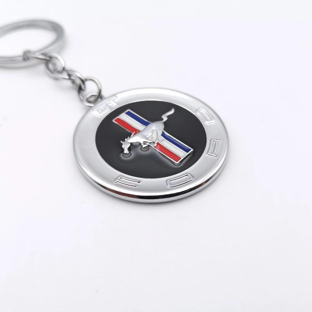 Car Sticker Hot For Ford 1PC High Quality Horse Logo Zinc Alloy Material Car Key Ring Car Keychain For Ford Mustang GT 2020 2019