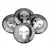 4 Stück Totenkopf Auto Radkappenaufkleber personalisierter Autoaufkleber Dekoration 56MM Aluminium Autoreifen Autoaufkleber