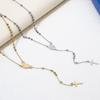 1 Piece Religious 304 Stainless Steel Prayer Beads Rosary Necklace Cross Pendant For Women Jewelry Gifts 52cm(20.5") long