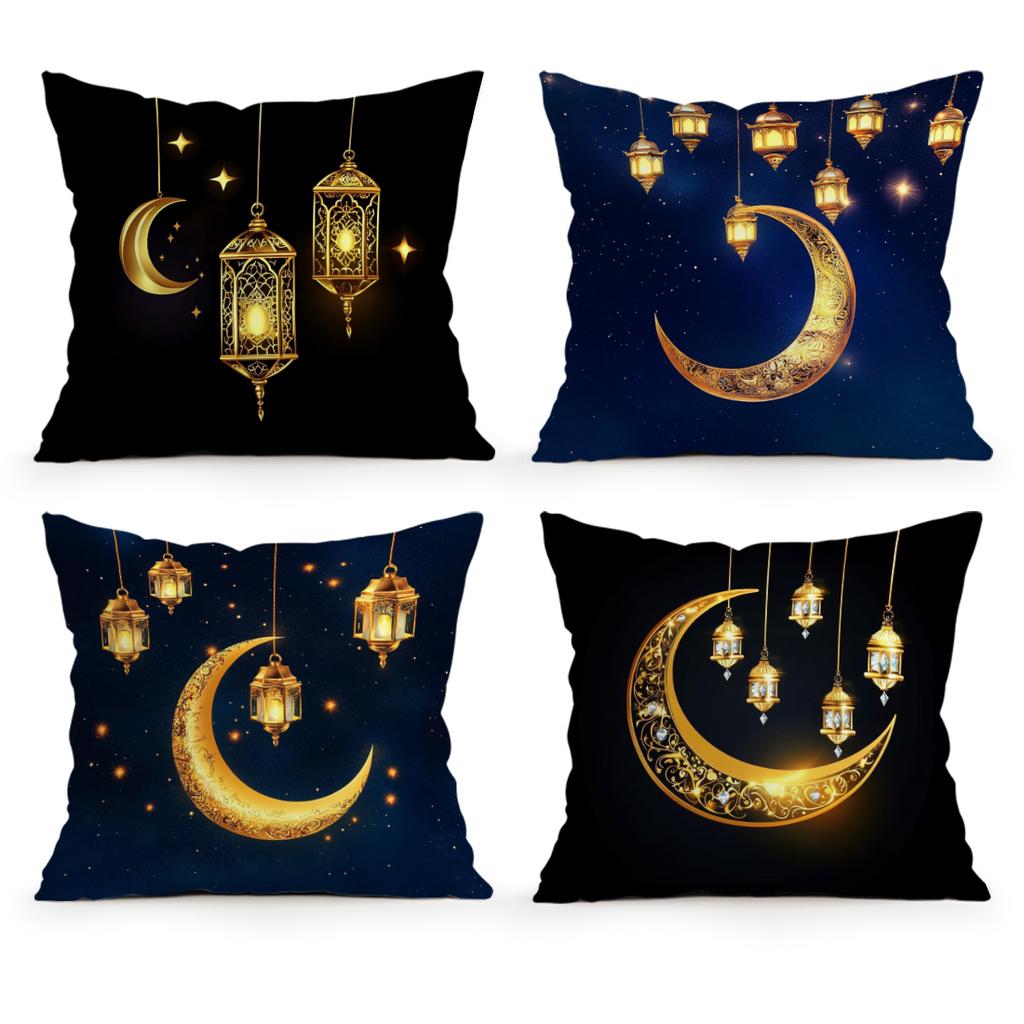 Moon Lanterns For Ramadan Pillowcase Bedroom Sofa Cushion Cover 100% Polyester Living Room Cushion Pillowcase Home Decor