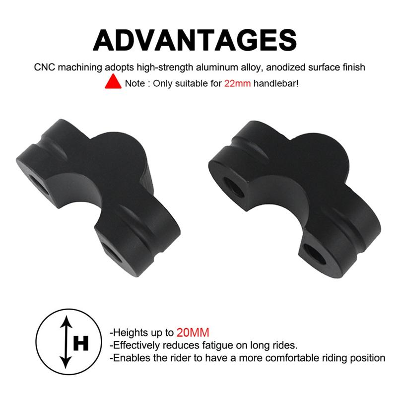 Motorcycle Handle Bar Riser Mounting Clamp Adapter 22MM Rised Up Handlebar Extend For Kawasaki Z900 Z900RS -