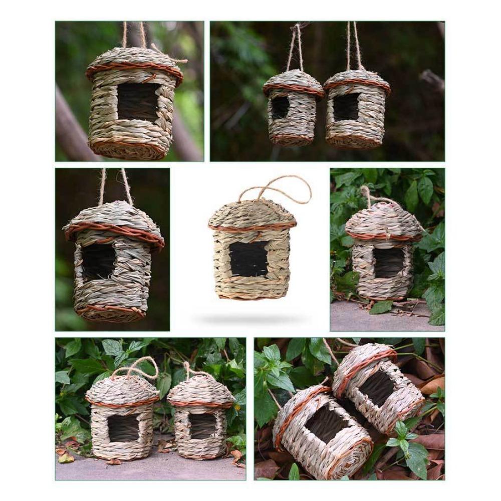 Hand-woven Bird's Nest Hibiscus Grass Bird Cage Pet Gardening Decorations
