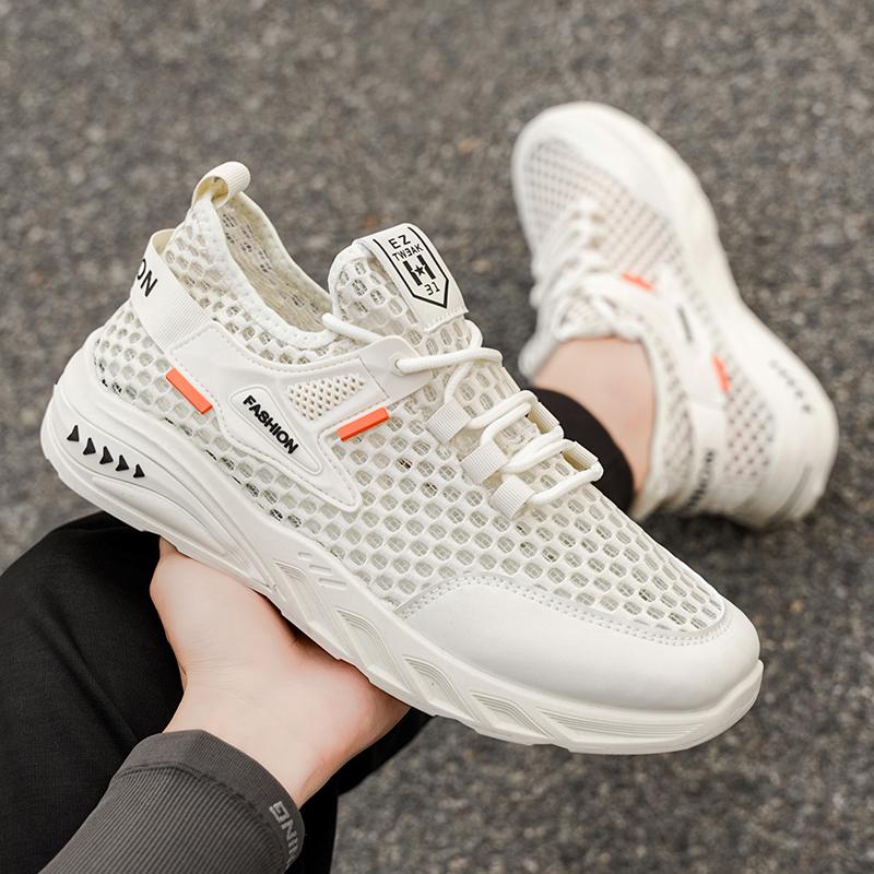 Fashion Mens Shoes Summer Breathable Sneakers Fashion Men's Sandals Casual Sports Lightweight Walking Mesh Shoes Mens Cheap Beige