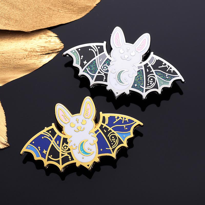 Bat Quirky Cartoon Design Enamel Pin Fun Halloween Badge Fashionable Gift For All Ages