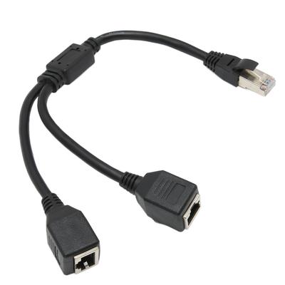RJ45 Ethernet Adaptör Kablosu Uzatma 1 ila 2 Port Mükemmel Bağlantı İletimi İyi Sinyal