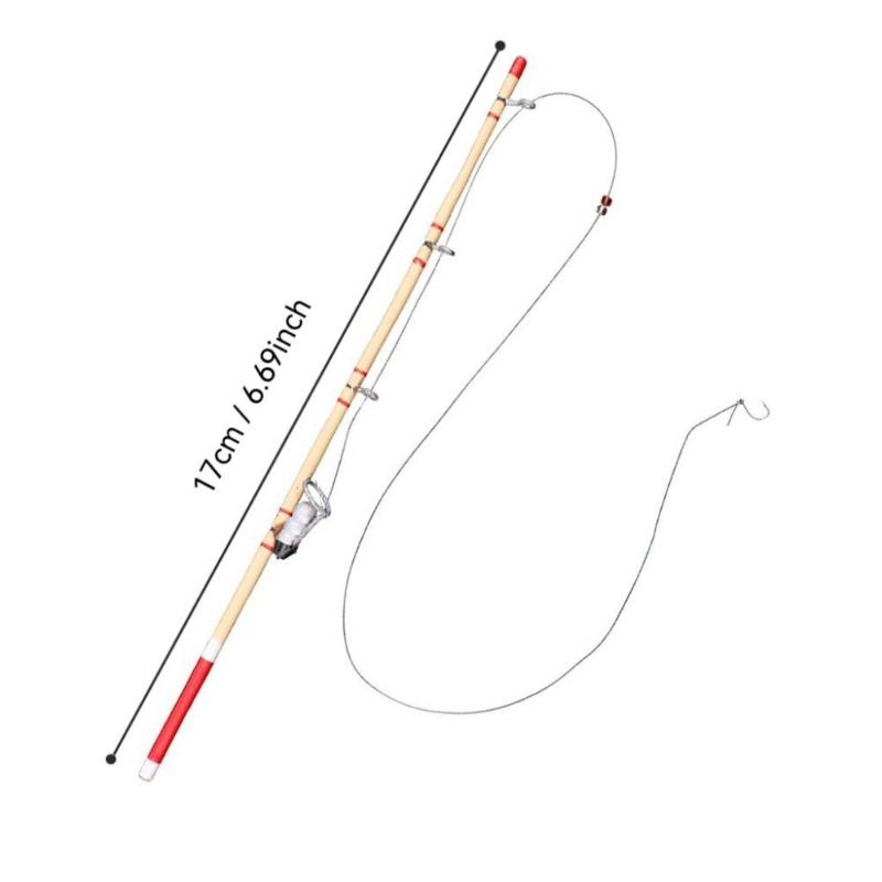 17.5cm Mini Fishing Rod Dollhouse Accessory Trendy Decorative Fishing Tool for Miniature Enthusiasts And Collectors