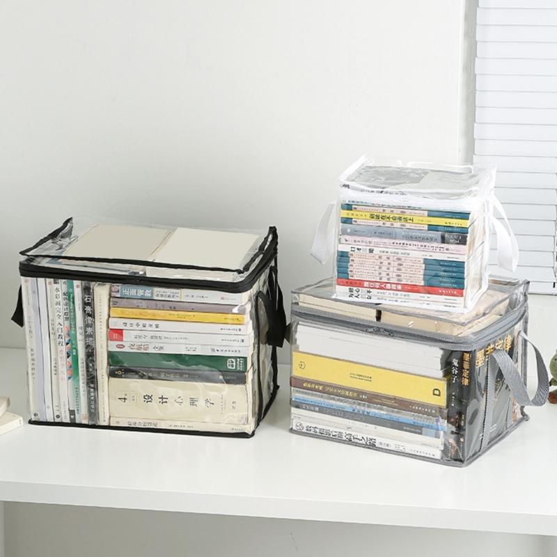 Wasserdichte Buch-Organizer Praktische Buchaufbewahrungsbox Faltbare Spielzeugbox Transparente Buchbox für Wohnheim Haushalt Klassenzimmer