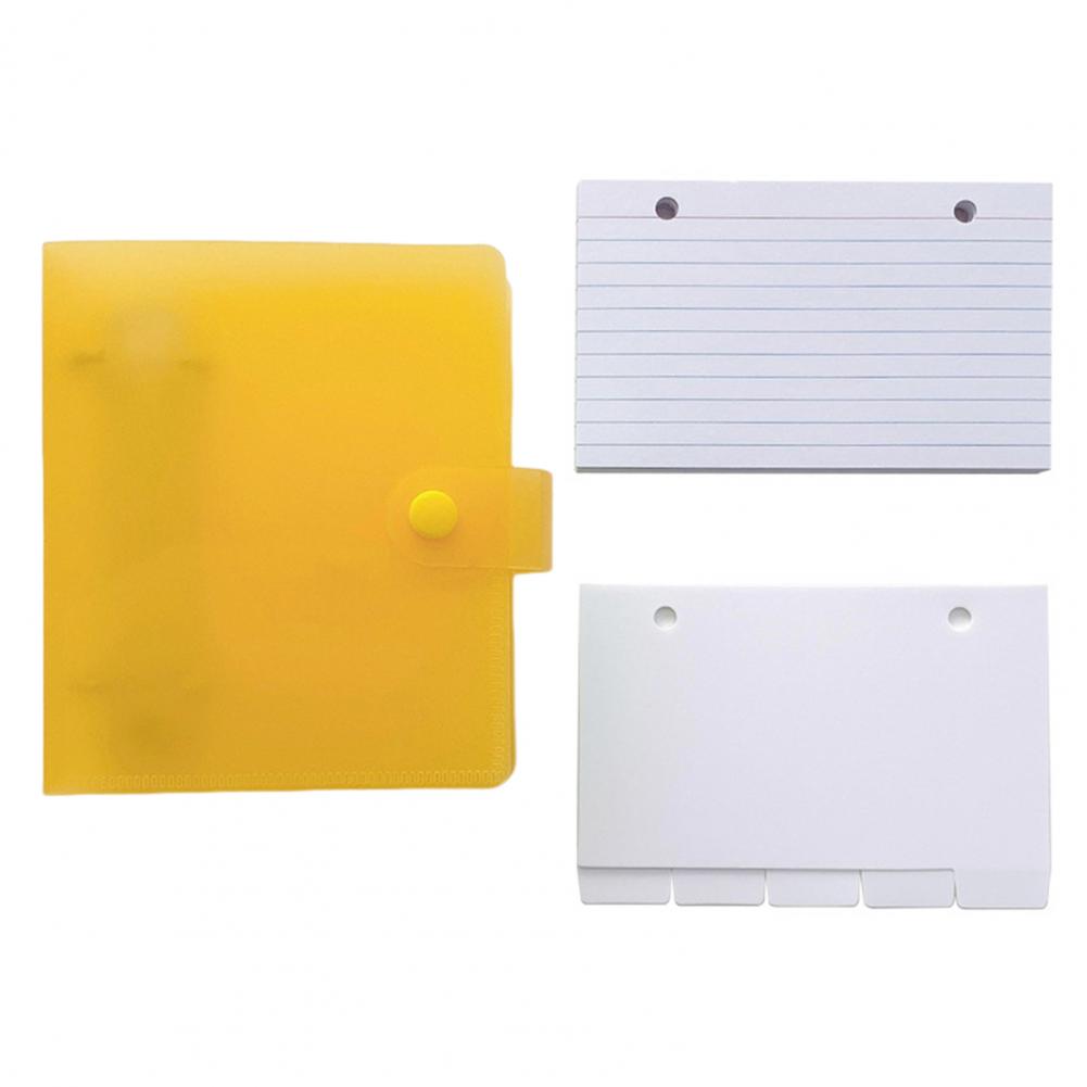 

13,4*11,3 см разлинованные карточки с держателем для кольцевой папки с предварительно пробитыми отверстиями компактный размер портативный широко используемый набор разлинованных карточек жёлтый