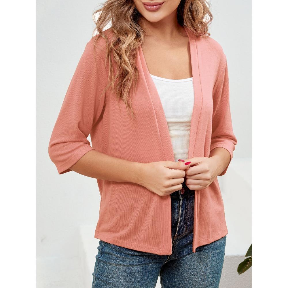 A New Elegant Summer Outerwear Sun-protective Top with Three-quarter Sleeves and A Knitted Cardigan
