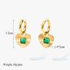 Stainless Steel Heart Love Green Crystal Pendant Necklace Earrings for Women Party Punk Jewelry Gift