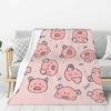 Individuell 3D-gedruckte rosa Schweinegesicht Cartoon-Muster Decken Atmungsaktive Weiche Flanell Sommerdecke für Sofa Reisen Schlafzimmer