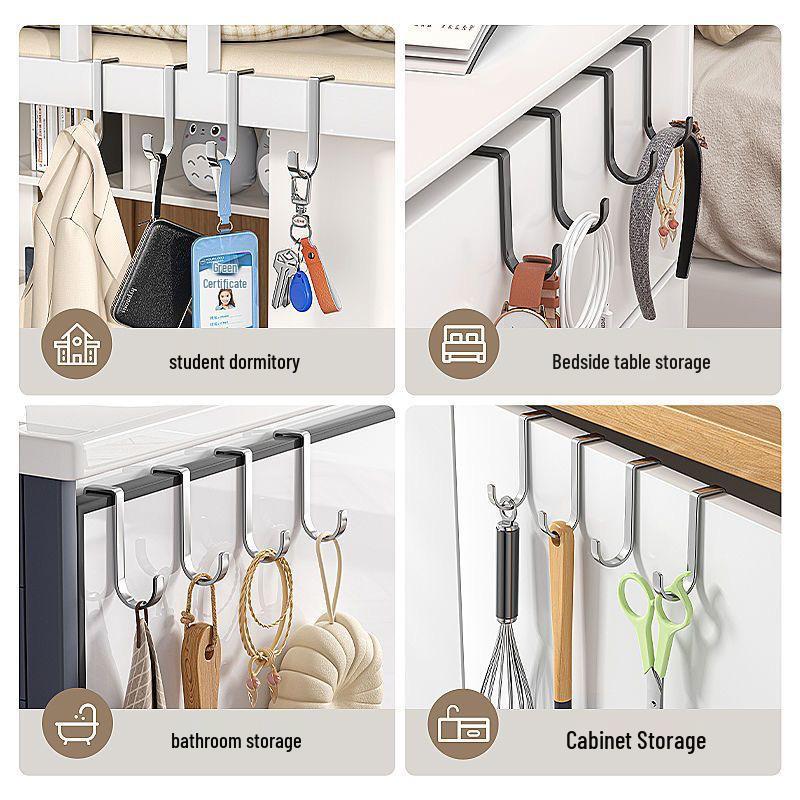 Stainless Steel Double S-Hook Over-the-Door Hanger for Kitchen and Bathroom