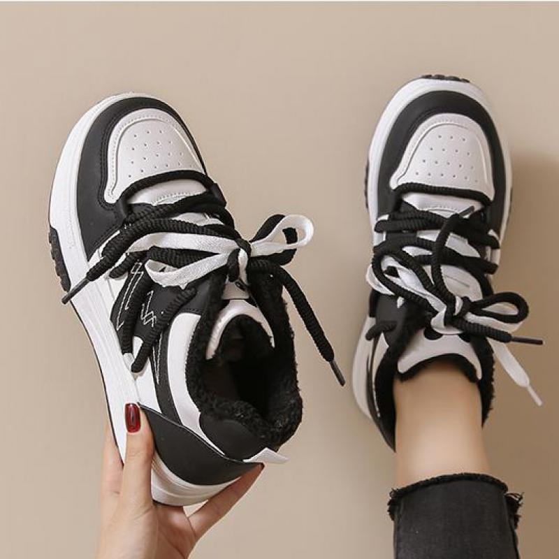 Fashion Women Platform Sneakers Winter Warm Plush Thick Sole Chunky Shoes Ladies Casual 2024 Outdoor Comfortable Outdoors Walking Shoes