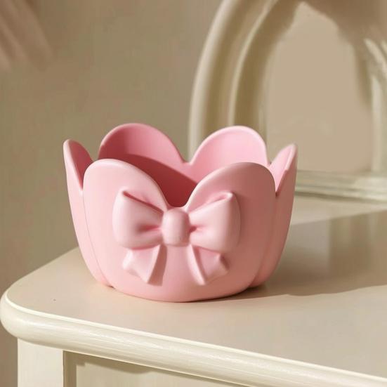 Floral Jewelry Tray 3D Printed Decorative Trinket Dish for Rings Earrings Keys Cherry Blossom Ring Holder Bowl for Women Girls Bedroom Bathroom Vanity