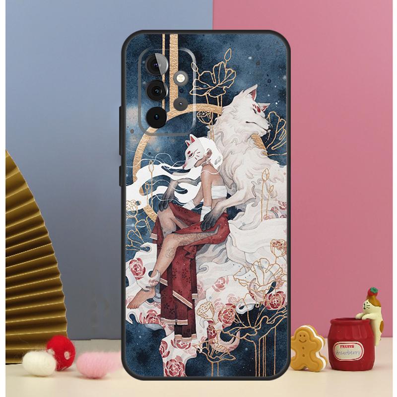 Japanese Style Anime Fox Case For Samsung Galaxy A52 A72 A13 A33 A53 A14 A24 A34 A54 A15 A25 A51 A71 A12 A32 Cover