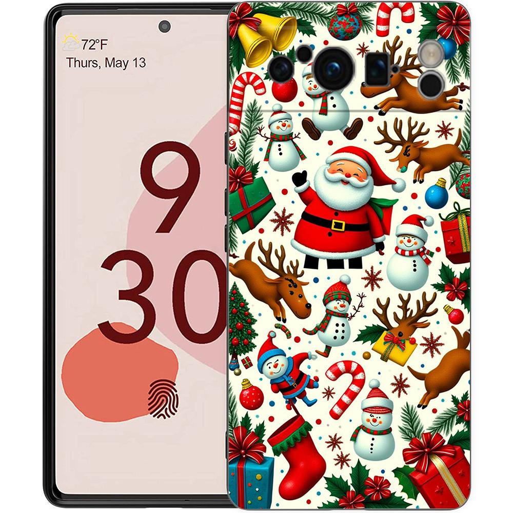 Merry Christmas Phone Case Cover for Google Pixel 9 8 7 6 7A 6A Pro Shockproof Soft TPU 9 Pro XL Shell Capas Fundas