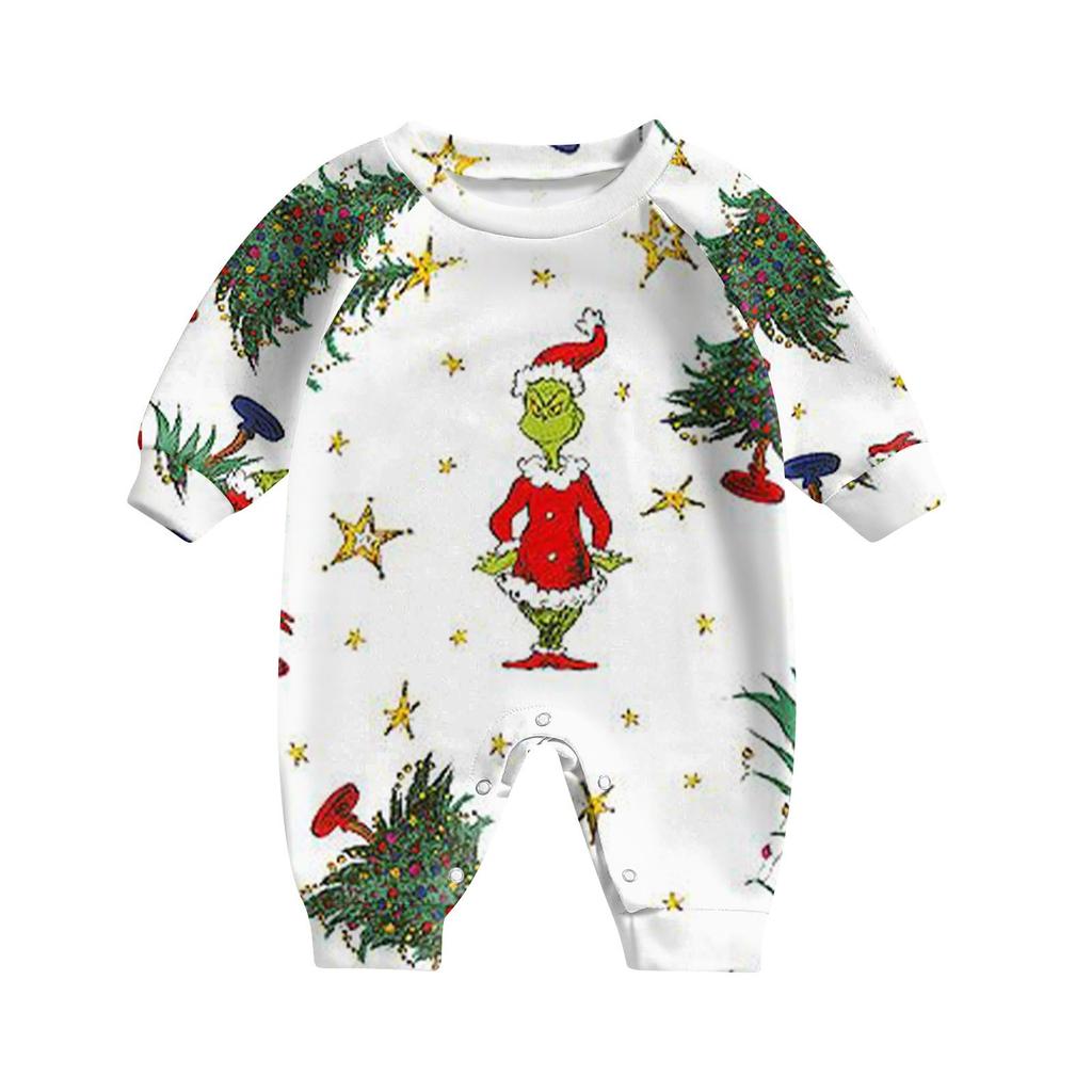 Christmas Prints Family Matching Long Sleeve Tops+Pants Set Family Matching Sets