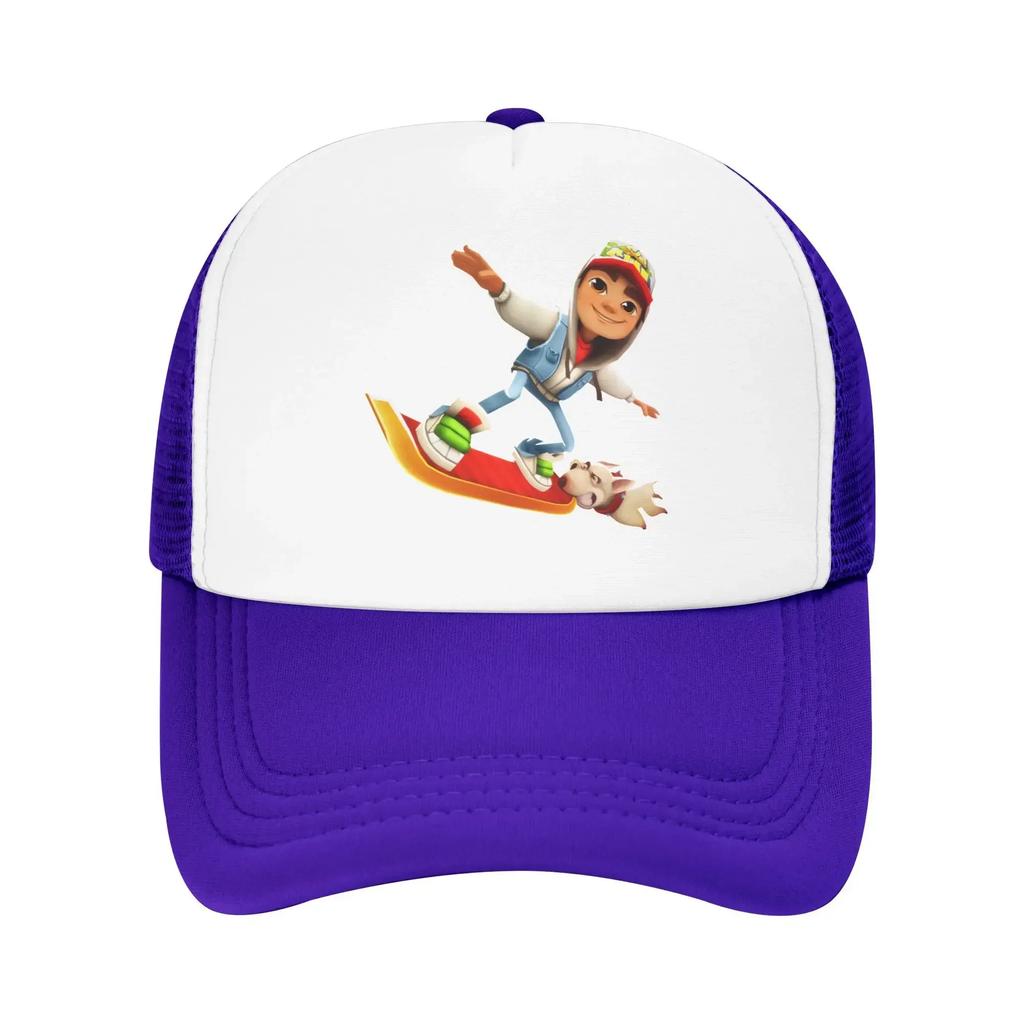Berretto da Baseball a Rete Gioco Subway Surfers Uomo Donna Cappello Trucker Operaio Regolabile Poliestere Cappelli da Golf Autunno Berretti Trucker