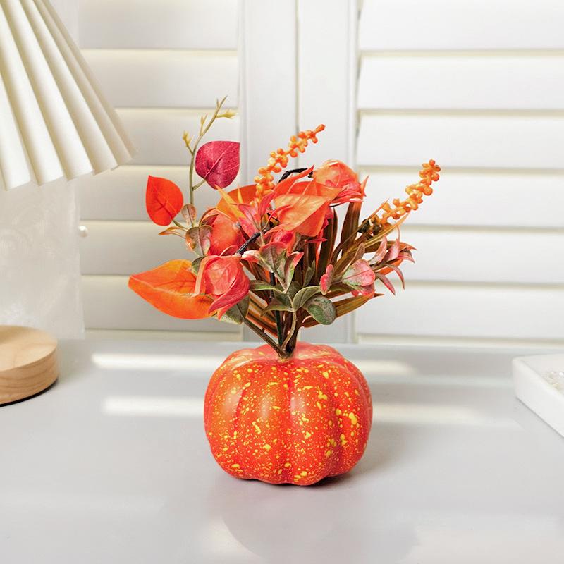 Simulation Pumpkin Decoration Thanksgiving Decor Pumpkin Halloween Artificial Pumpkin Tabletop Ornaments Autumn Harvest Decor