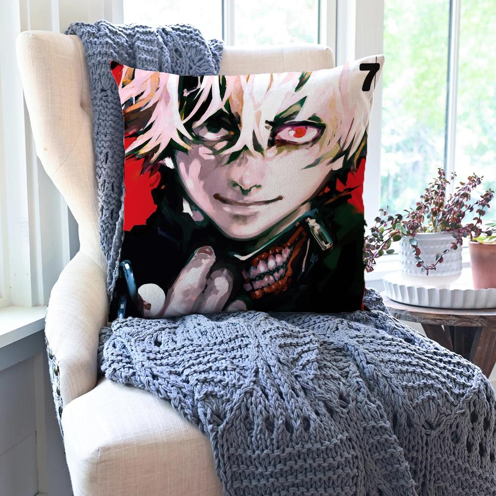 Bilibili Tokyo Ghoul Anime Pillow Case Square Pillow Bedroom Sofa Leisure Comfort Cushion Car Living Room Home Decoration 40X40