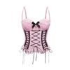 Women's Lace Bustier Corset with and Boned Waist Cincher for Shaping and Support