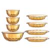 LOCK&LOCK Jingpo Amber Glass 8-Piece Tableware Set