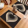 Placemats with Elegant White Heart Design - Table Mats for Weddings, Anniversaries, Valentine's Day, Romantic Dining Decor, Party & Kitchen Essentials