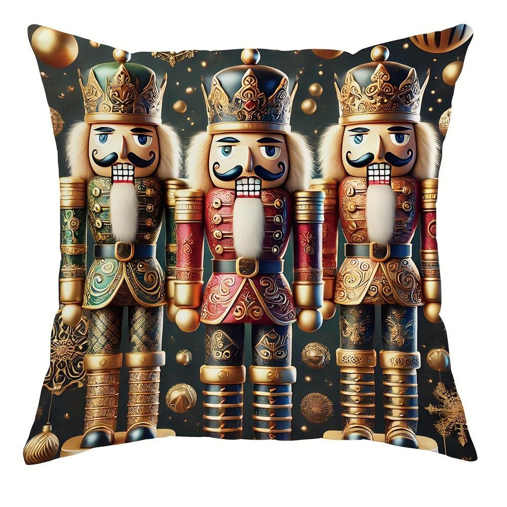 Christmas decoration pillowcase Nutcracker princess pattern is suitable for home room living room sofa cushion cover