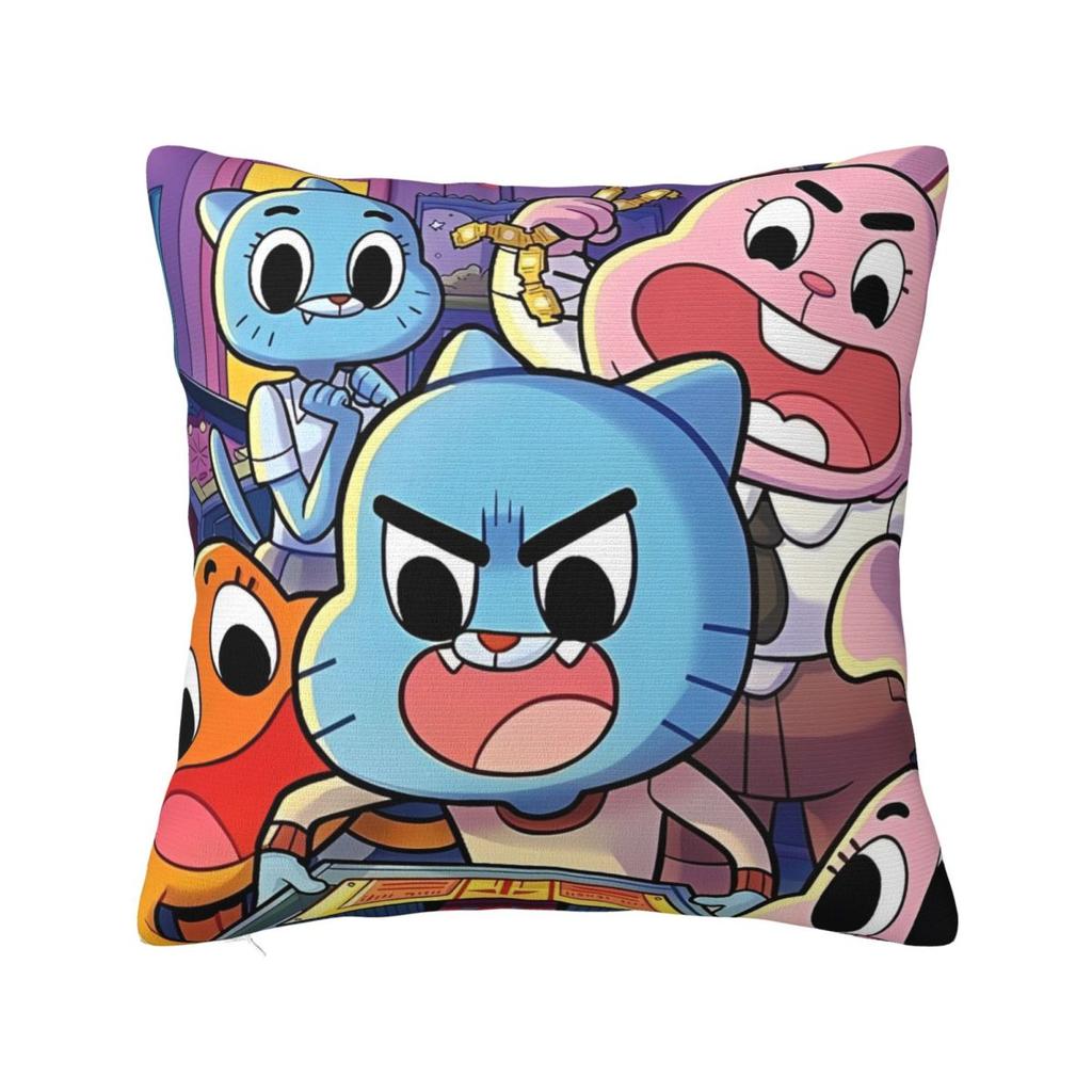 Cartoon Game Gumballs Square Pillowcases Seat Cushion Case Cute Decorative Pillowcase 45*45
